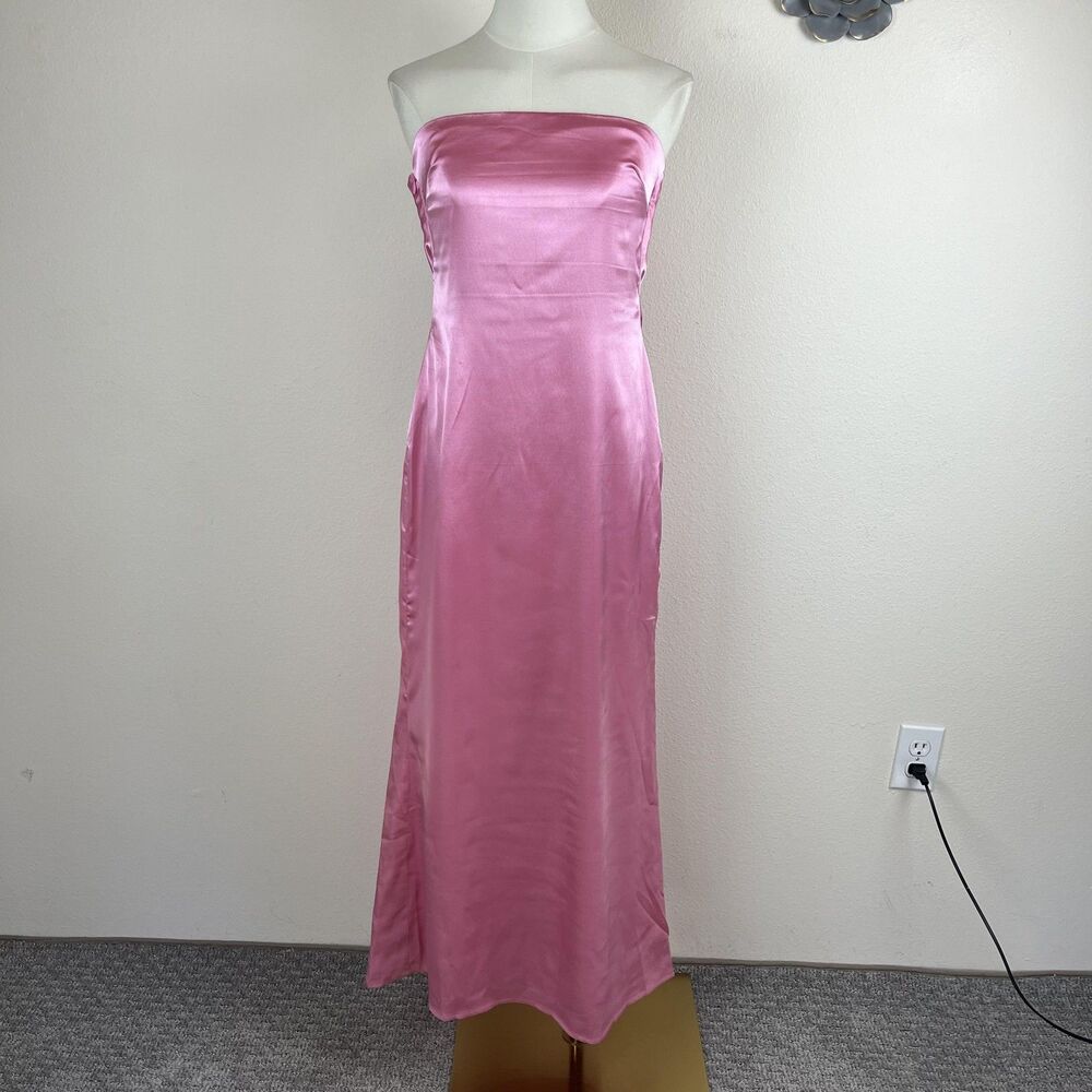 Princess Polly Dress Womens 8 Pink Shaya Strapless Maxi Satin Prom Wedding Party - Picture 1 of 10